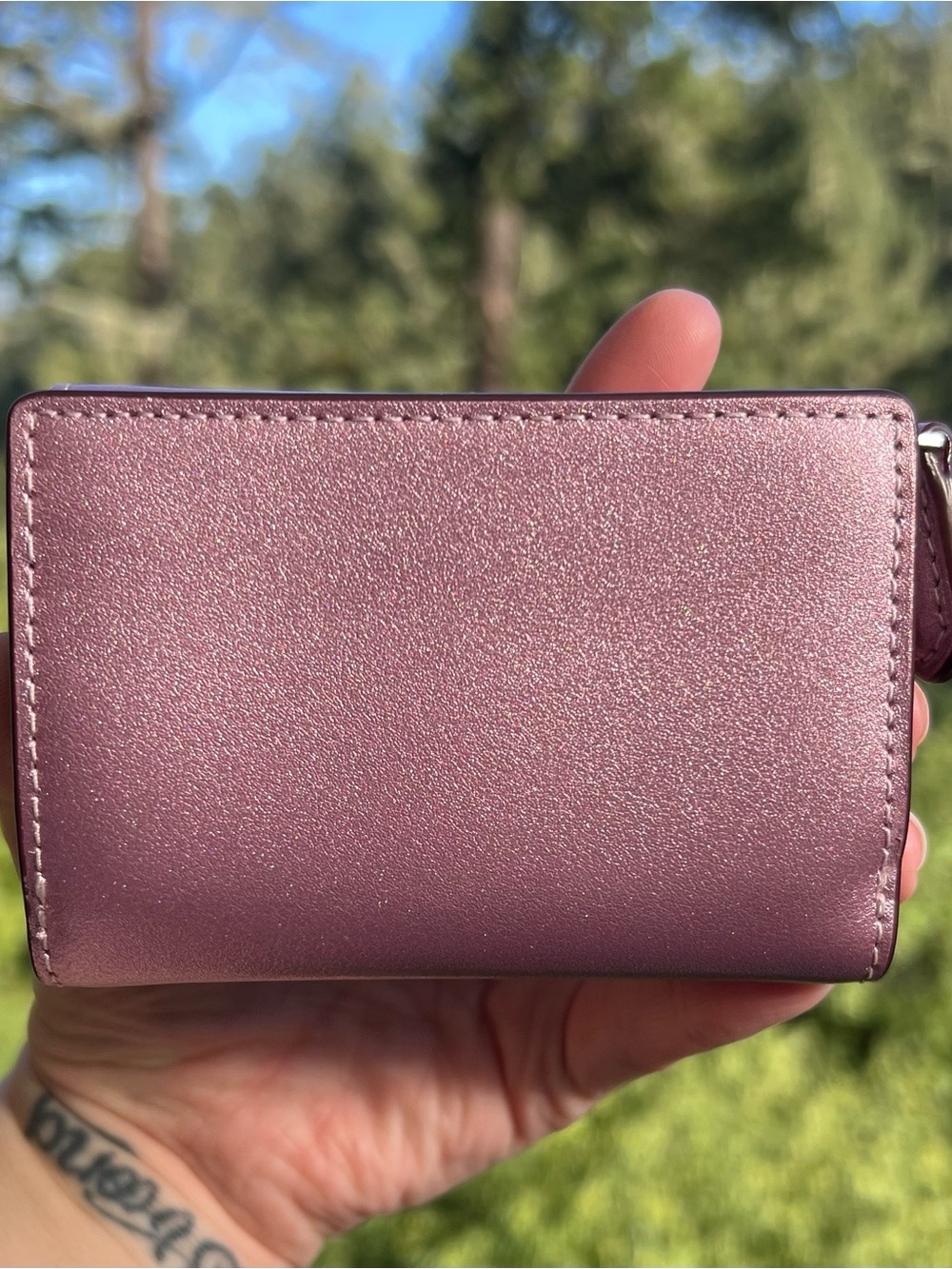COACH Women's Metallic Pink Micro Wallet CW805 AUTHENTIC NWT - Picture 2 of 6